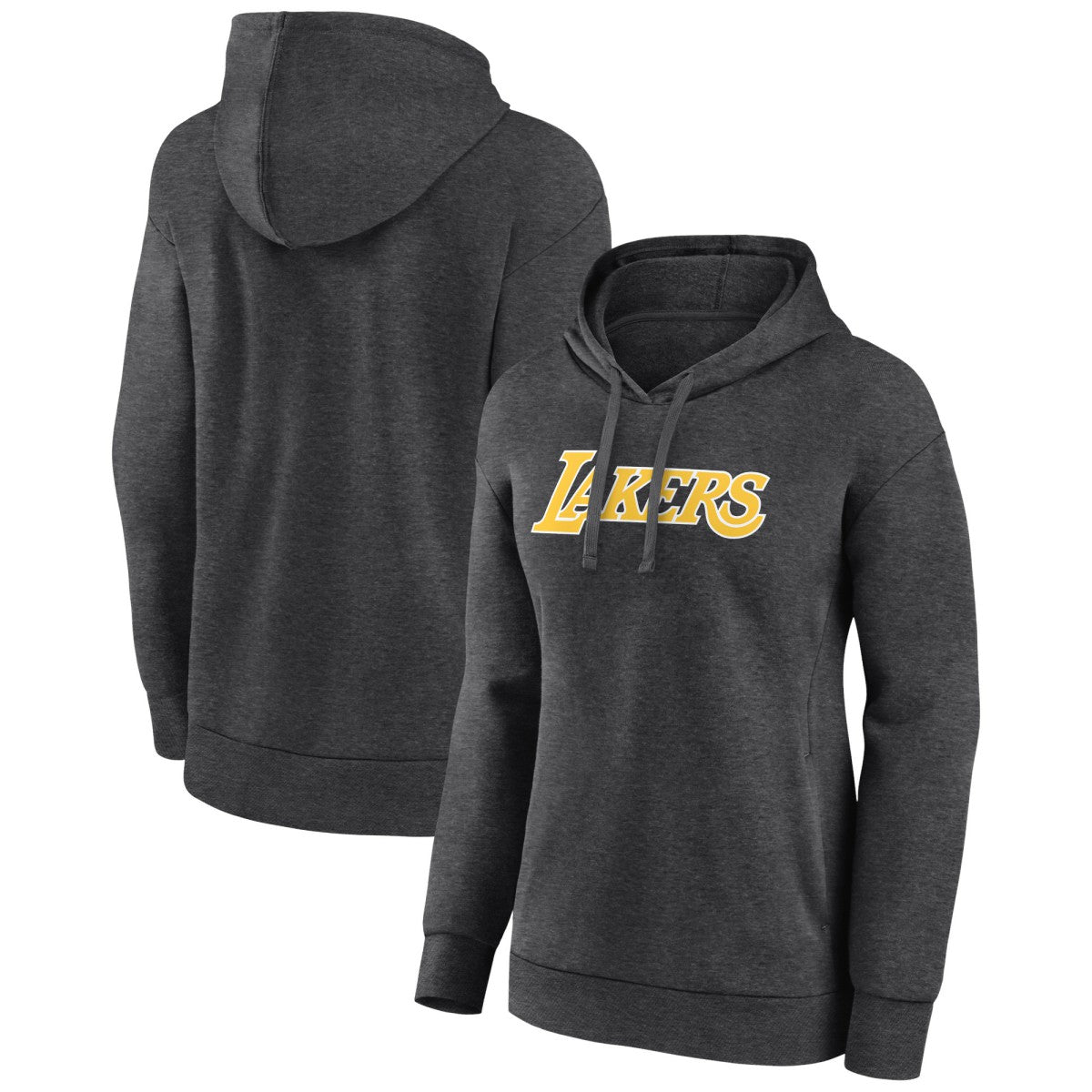 Los Angeles Lakers Women's Wordmark Alt Pullover Hoodie Charcoal
