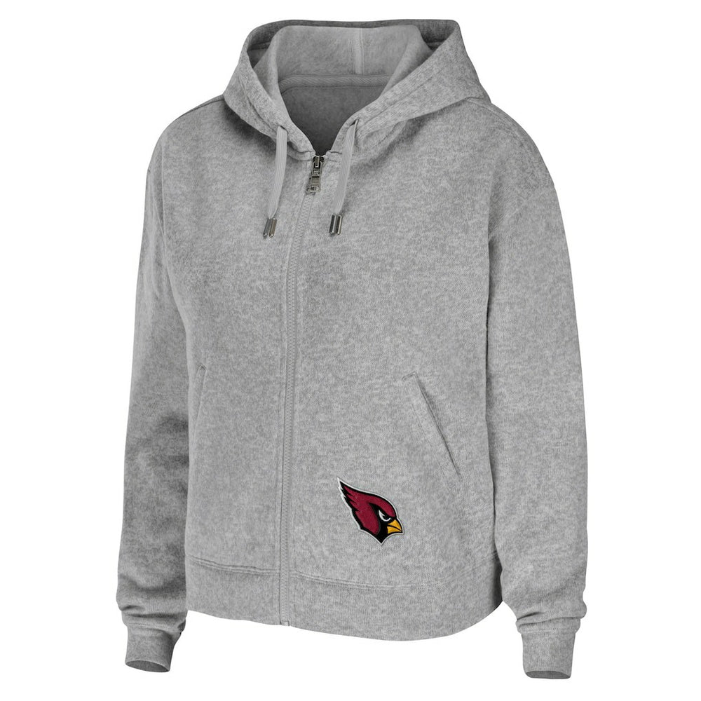 Arizona Cardinals WEAR by Erin Andrews Women's Team Full-Zip Hoodie - Heathered Gray Hoodies