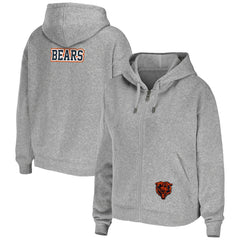 Chicago Bears WEAR by Erin Andrews Women's Team Full-Zip Hoodie - Heathered Gray Hoodies