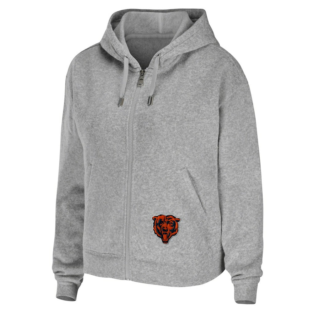 Chicago Bears WEAR by Erin Andrews Women's Team Full-Zip Hoodie - Heathered Gray Hoodies