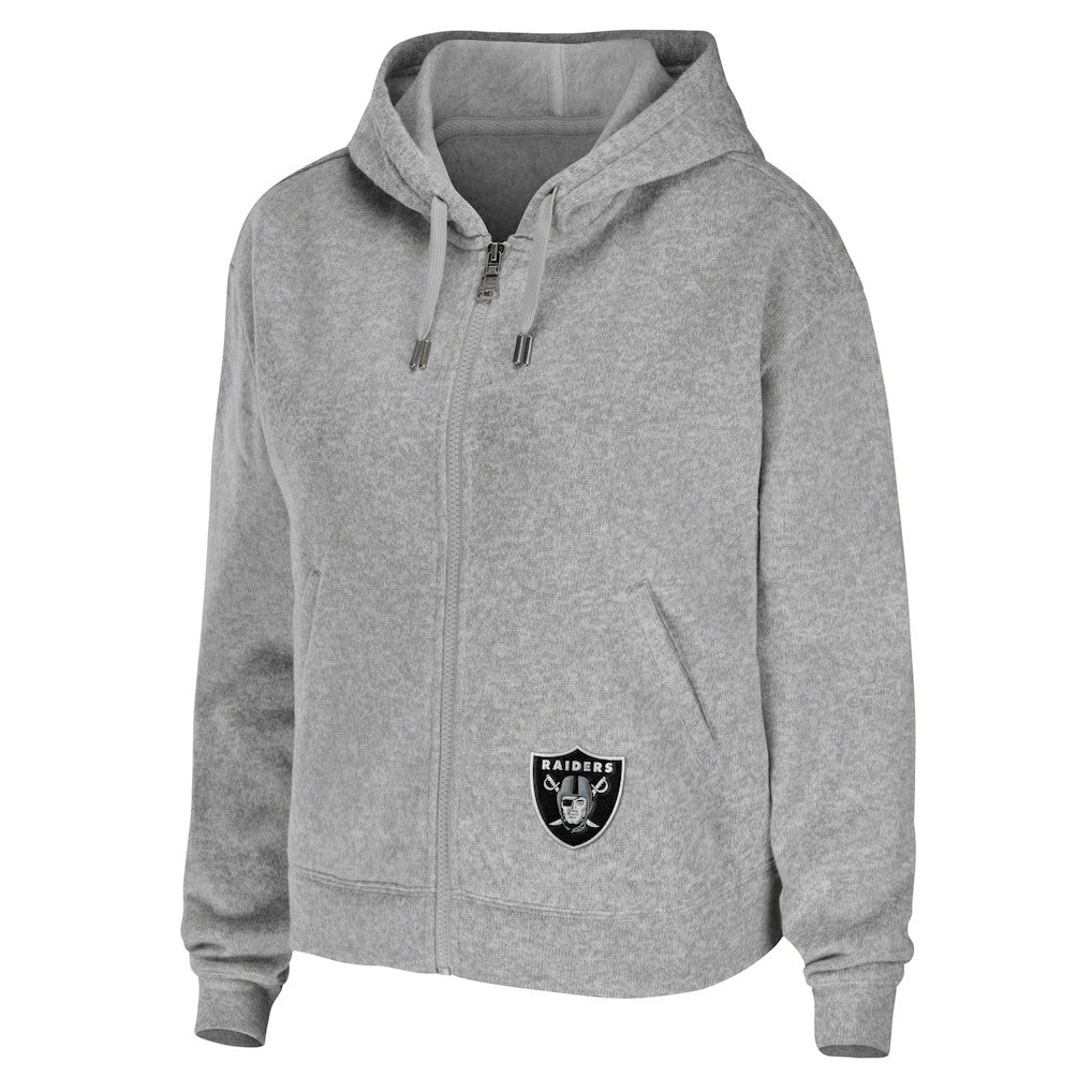 Las Vegas Raiders WEAR by Erin Andrews Women's Team Full-Zip Hoodie - Heathered Gray Hoodies