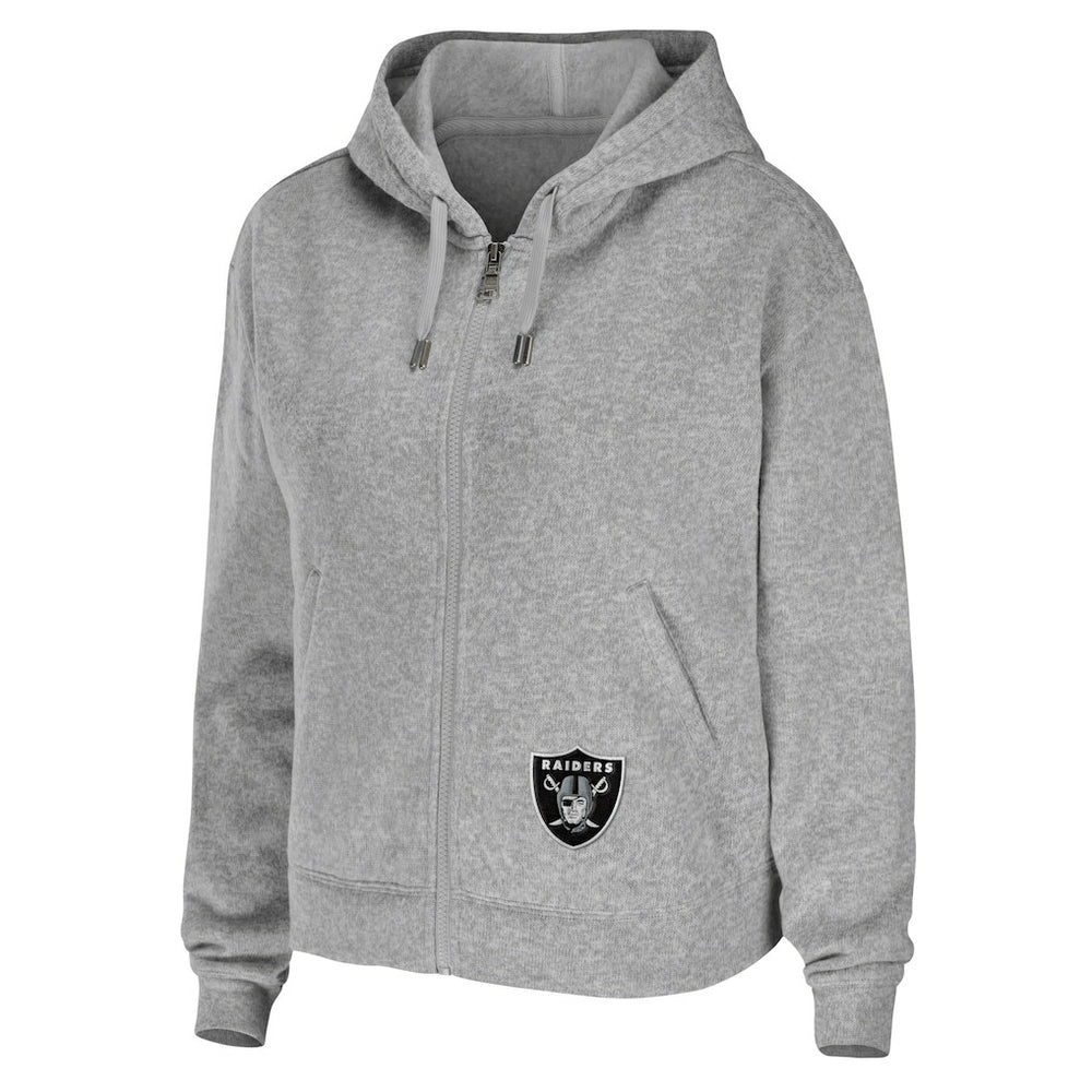 Las Vegas Raiders WEAR by Erin Andrews Women's Team Full-Zip Hoodie - Heathered Gray Hoodies