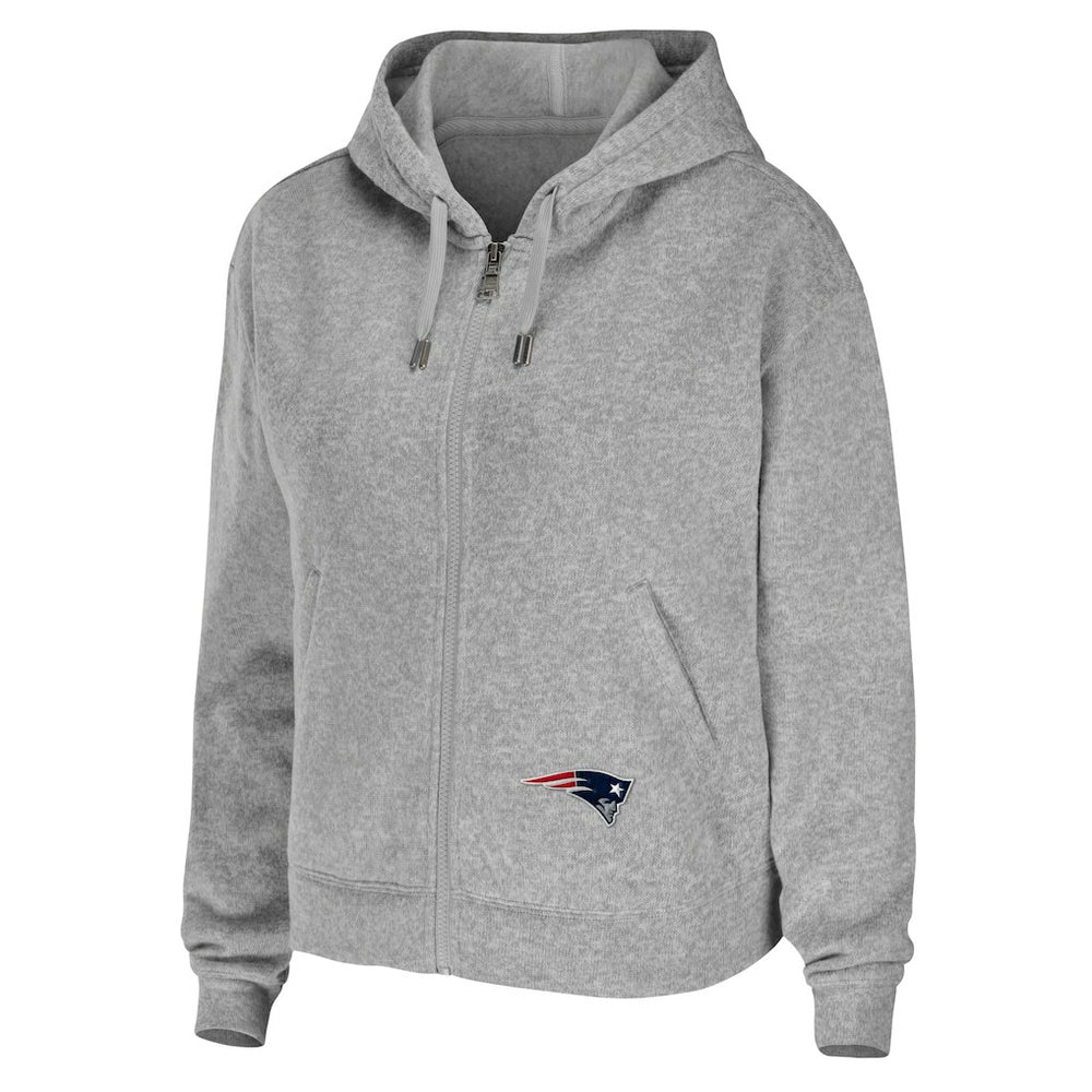 New England Patriots WEAR by Erin Andrews Women's Team Full-Zip Hoodie - Heathered Gray Hoodies