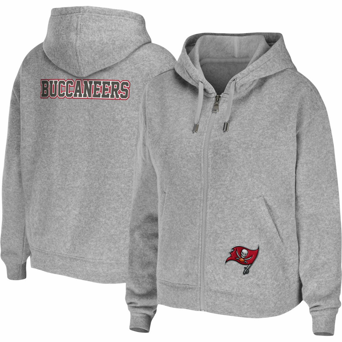 Tampa Bay Buccaneers WEAR by Erin Andrews Women's Team Full-Zip Hoodie - Heathered Gray Hoodies