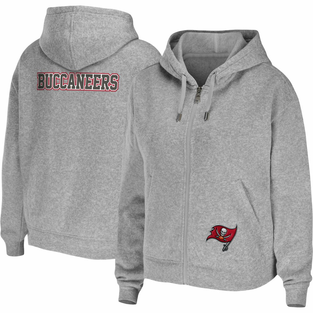 Tampa Bay Buccaneers WEAR by Erin Andrews Women's Team Full-Zip Hoodie - Heathered Gray Hoodies