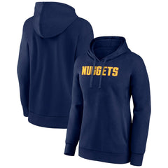 Denver Nuggets Women's Wordmark Alt Pullover Hoodie Navy
