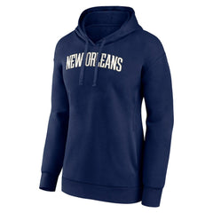 New Orleans Pelicans Women's Wordmark Alt Pullover Hoodie Navy
