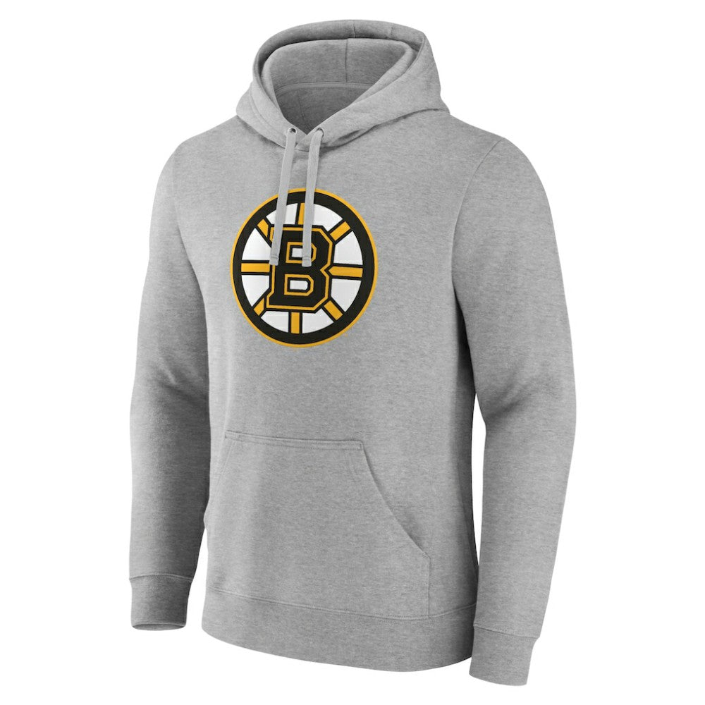 Boston Bruins Fanatics Primary Logo Pullover Hoodie - Heather Gray | US 5133106