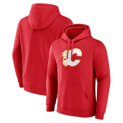 Calgary Flames Fanatics Primary Team Logo Pullover Hoodie - Red | US 5133128
