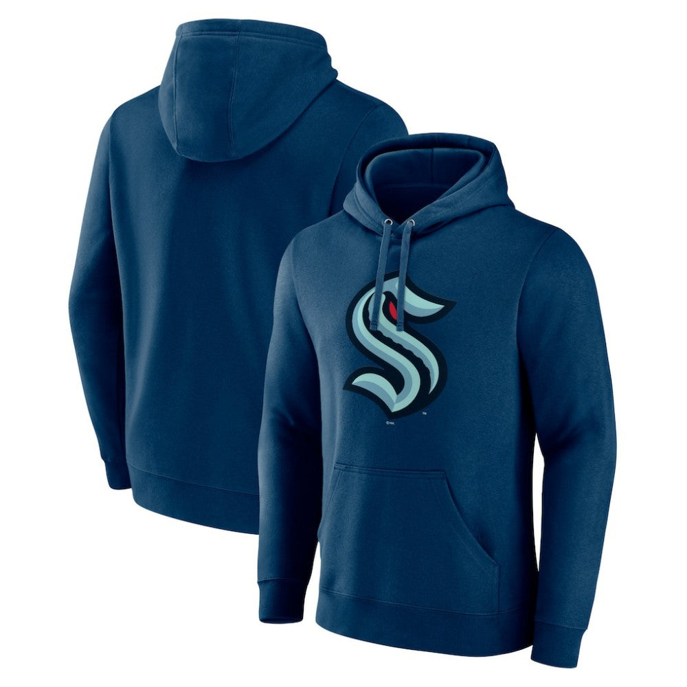 Seattle Kraken Fanatics Primary Logo Pullover Hoodie - Deep Sea Blue | US 5133180