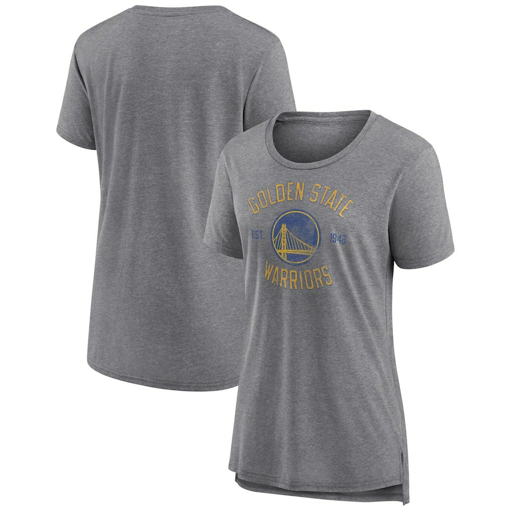 Golden State Warriors Women's Heritage Tri-Blend T-Shirt Heather Gray