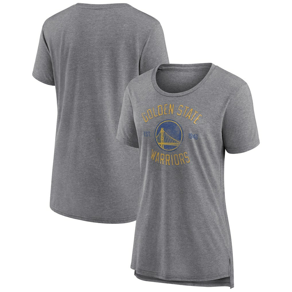 Golden State Warriors Women's Heritage Tri-Blend T-Shirt Heather Gray