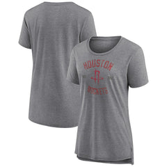 Houston Rockets Women's Heritage Tri-Blend T-Shirt Heather Gray