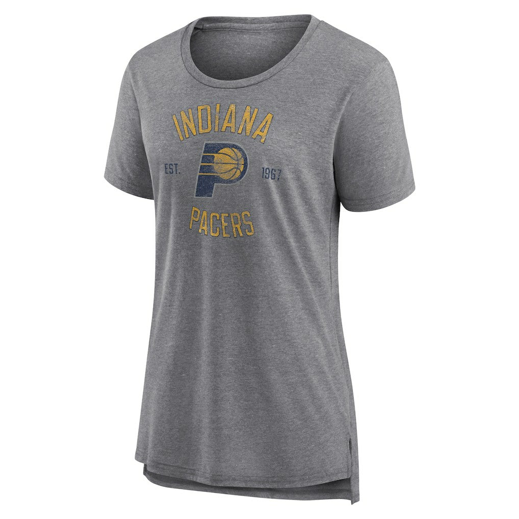 Indiana Pacers Women's Heritage Tri-Blend T-Shirt Heather Gray