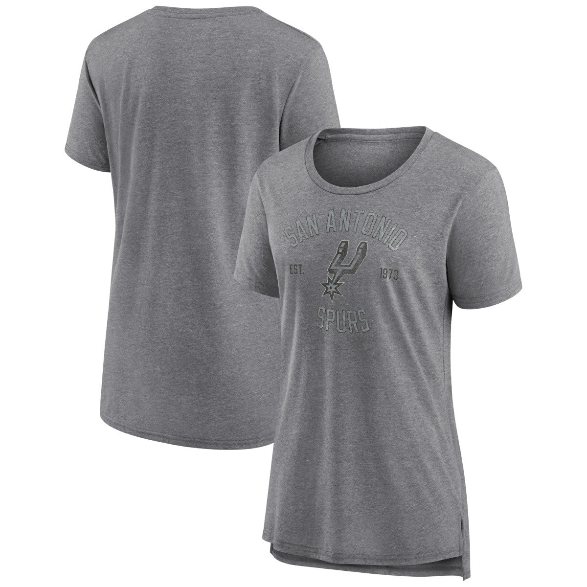 San Antonio Spurs Women's Heritage Tri-Blend T-Shirt Heather Gray