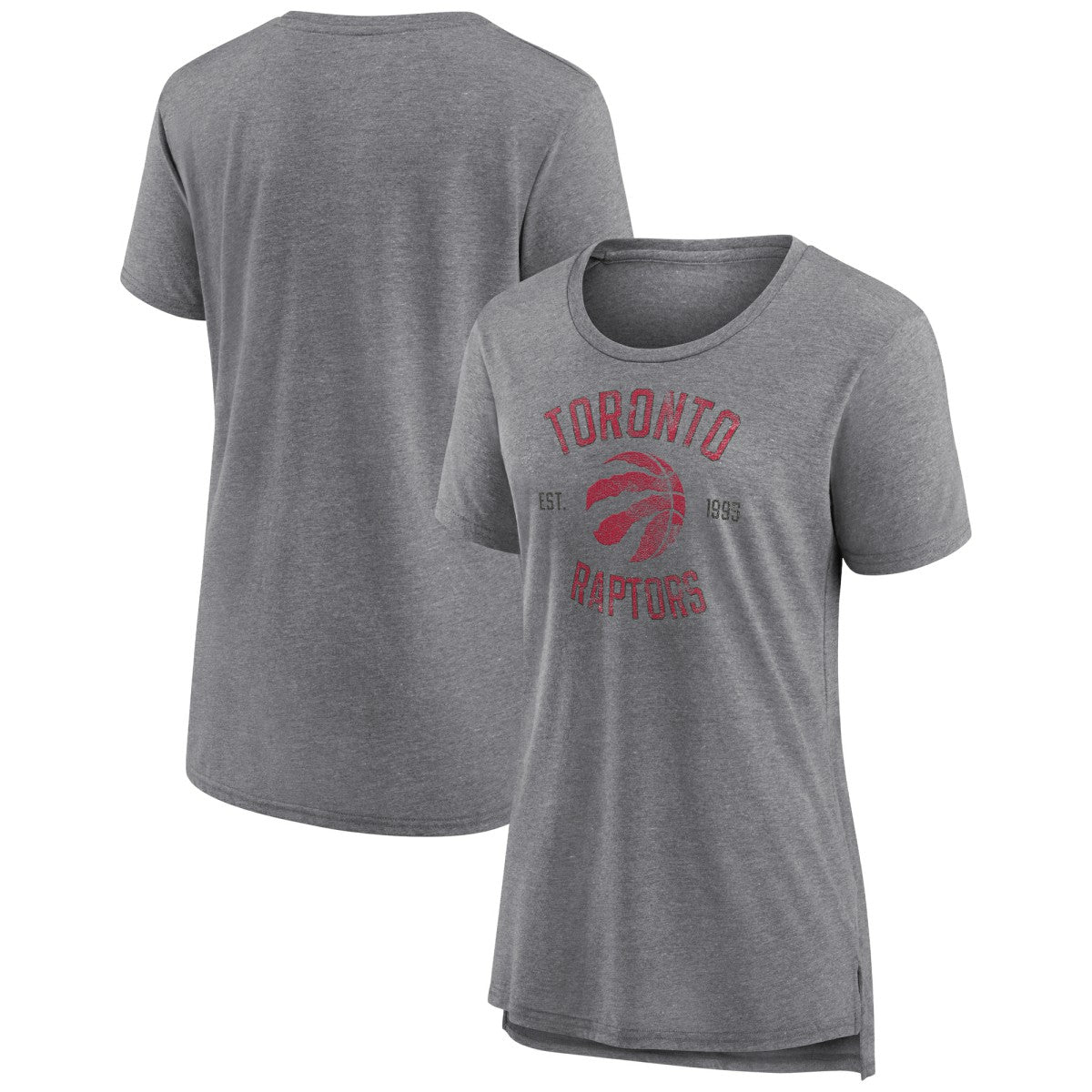 Toronto Raptors Women's Heritage Tri-Blend T-Shirt Heather Gray