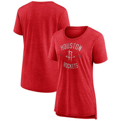 Houston Rockets Women's Heritage Tri-Blend T-Shirt Heather Red