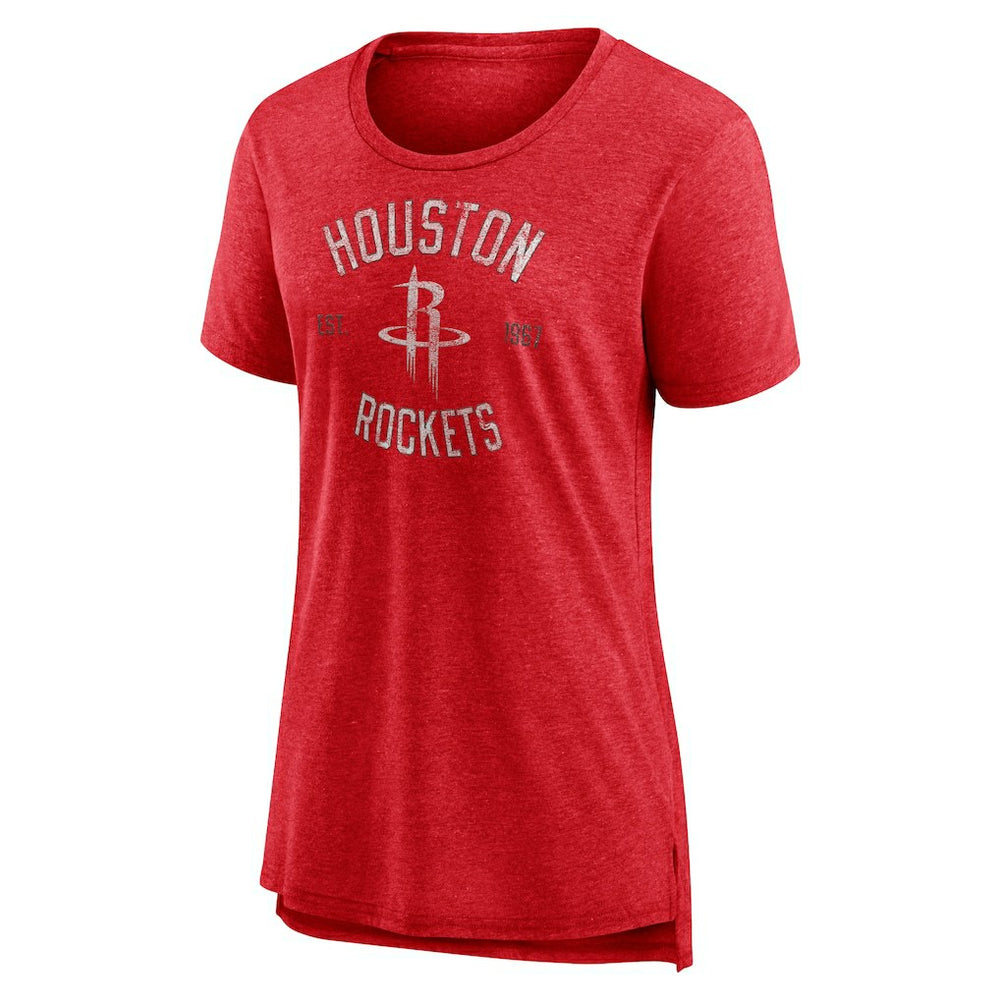 Houston Rockets Women's Heritage Tri-Blend T-Shirt Heather Red