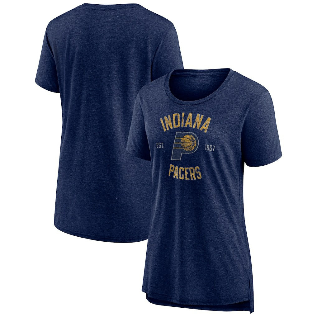 Indiana Pacers Women's Heritage Tri-Blend T-Shirt Heather Navy
