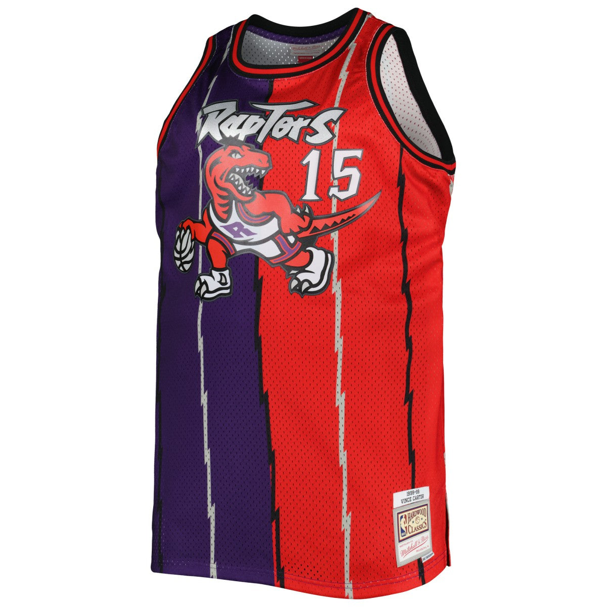 Vince Carter Toronto Raptors Big & Tall Hardwood Classics 1998/99 Split Swingman Jersey Purple/Red - Mitchell & Ness