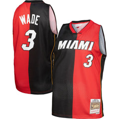 Dwyane Wade Miami Heat Big & Tall Hardwood Classics 2005/06 Split Swingman Jersey Black/Red - Mitchell & Ness