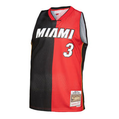 Dwyane Wade Miami Heat Big & Tall Hardwood Classics 2005/06 Split Swingman Jersey Black/Red - Mitchell & Ness
