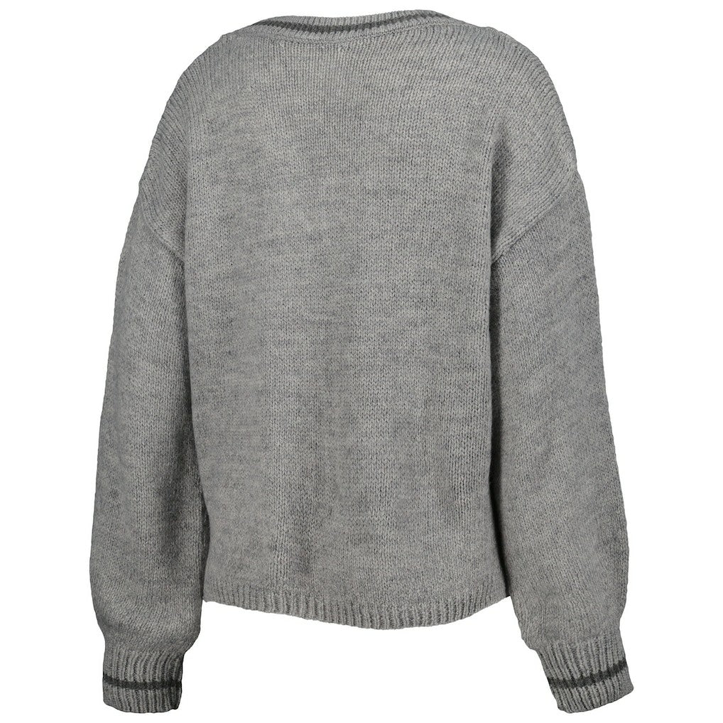 Chicago Bulls Lusso Women's Scarletts Lantern Sleeve Tri-Blend V-Neck Pullover Sweater Gray outlet
