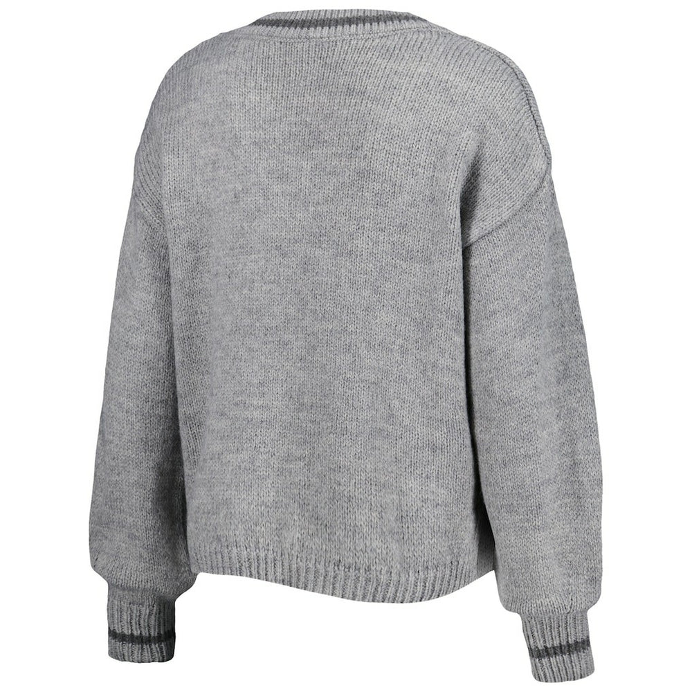Philadelphia 76ers Lusso Women's Scarletts Lantern Sleeve Tri-Blend V-Neck Pullover Sweater Gray