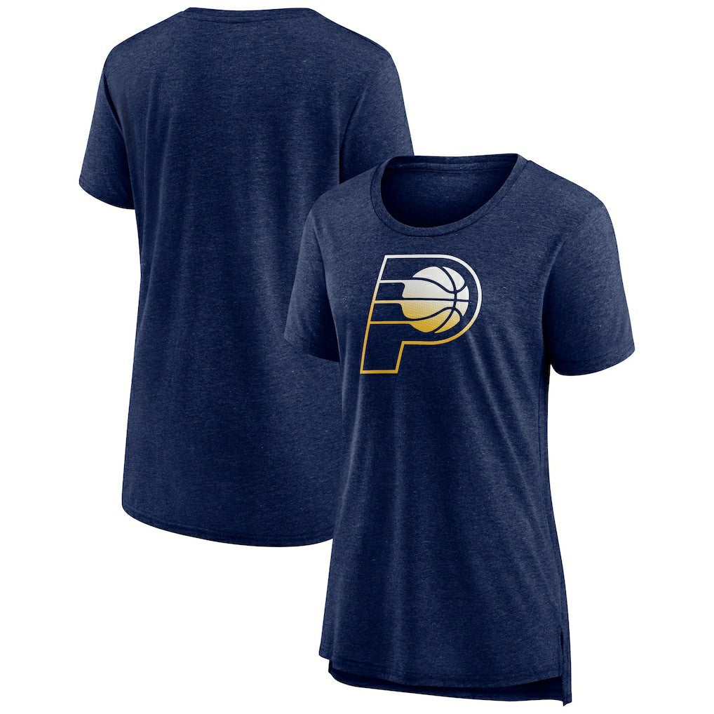 Indiana Pacers Women's Gradient Logo Tri-Blend T-Shirt Heather Navy