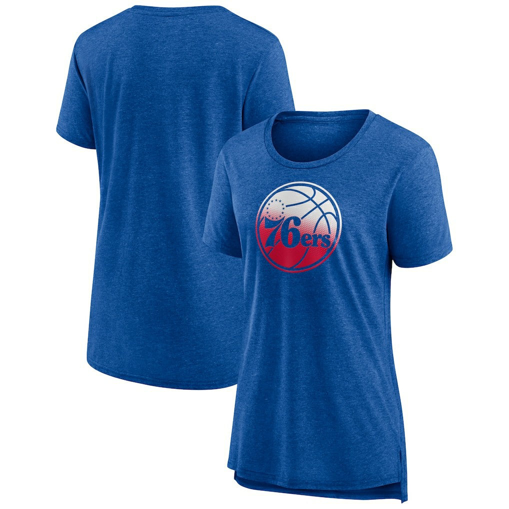 Philadelphia 76ers Women's Gradient Logo Tri-Blend T-Shirt Heather Red outlet