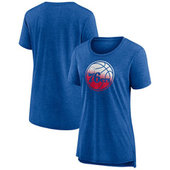 Philadelphia 76ers Women's Gradient Logo Tri-Blend T-Shirt Heather Red outlet