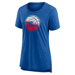 Philadelphia 76ers Women's Gradient Logo Tri-Blend T-Shirt Heather Red outlet