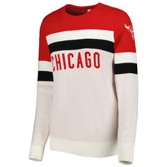 Chicago Bulls Lusso Women's Dominique Pullover Sweater Red/Cream outlet