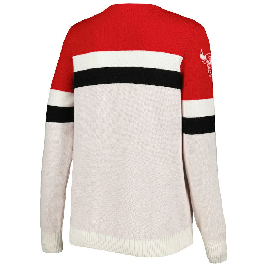 Chicago Bulls Lusso Women's Dominique Pullover Sweater Red/Cream outlet