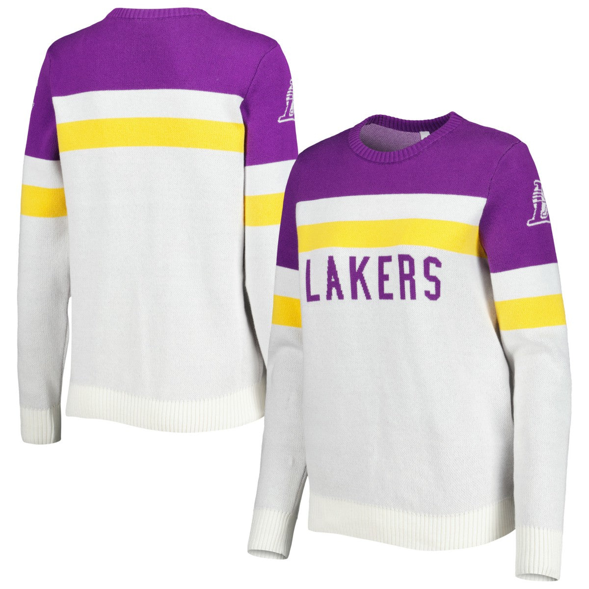 Los Angeles Lakers Lusso Women's Dominique Pullover Sweater Purple/Cream outlet