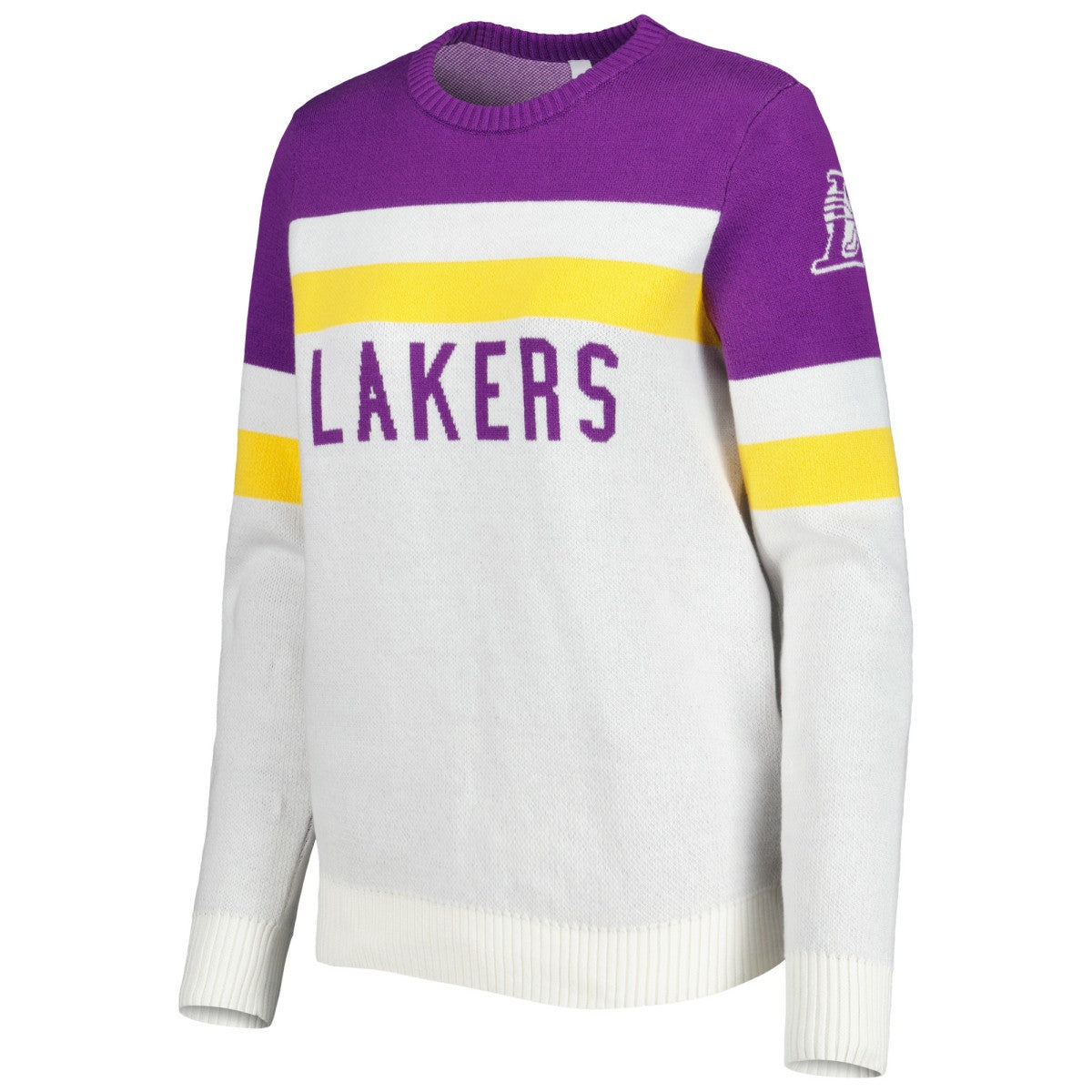 Los Angeles Lakers Lusso Women's Dominique Pullover Sweater Purple/Cream outlet