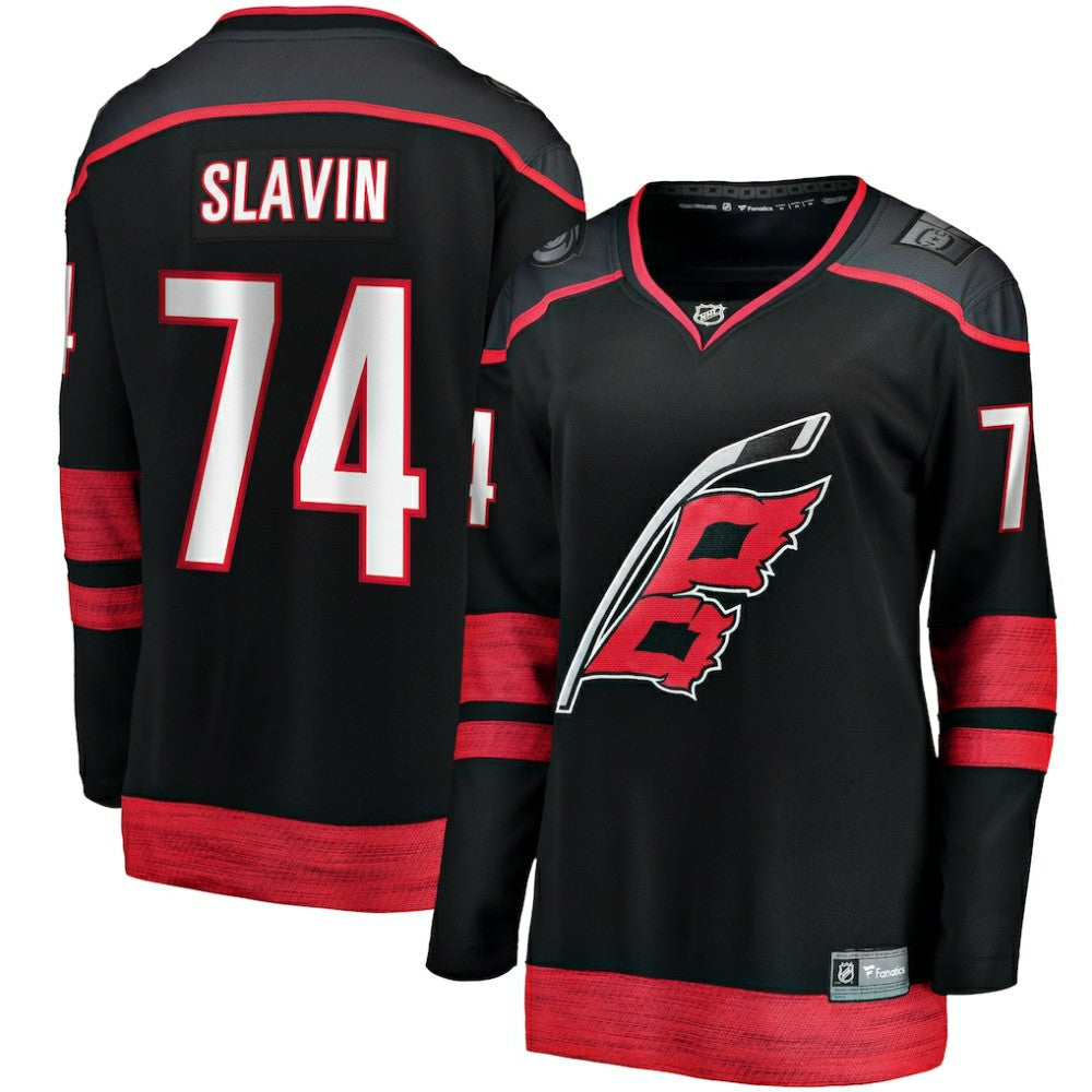 Jaccob Slavin Carolina Hurricanes Fanatics Women's Home Breakaway Player Jersey - Black | US 5135861