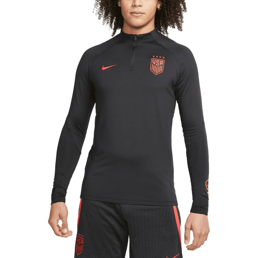USWNT 2023 Strike Drill Performance Raglan Quarter-Zip Long Sleeve Top Black - Nike outlet