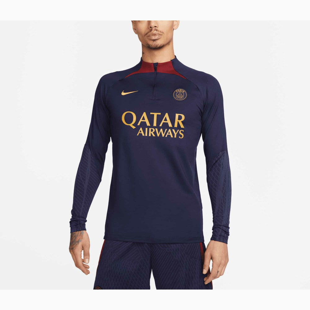 Paris Saint-Germain 2023/24 Strike Drill Performance Raglan Quarter-Zip Long Sleeve Top Navy - Nike online