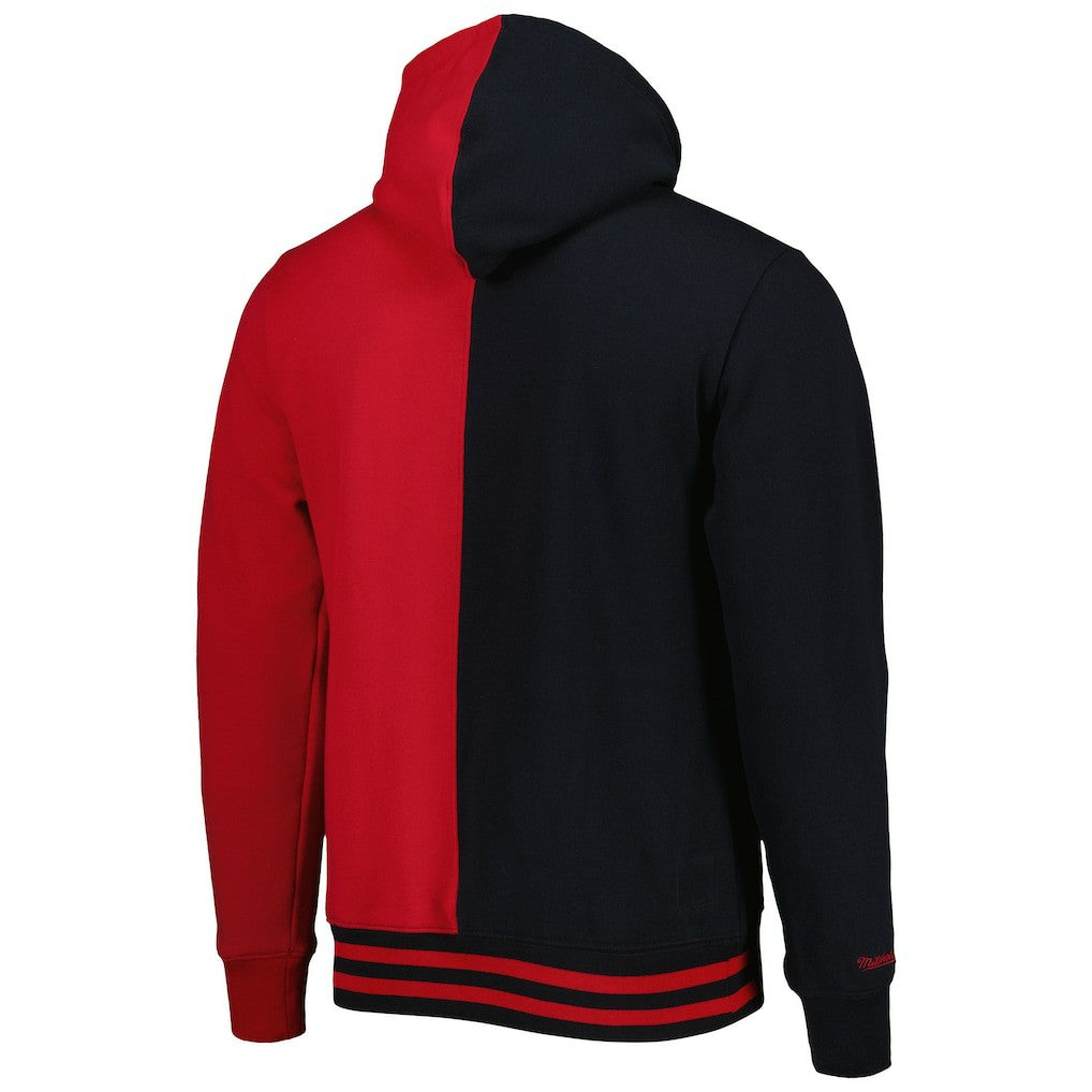 Philadelphia 76ers Big & Tall Hardwood Classics Split Pullover Hoodie Black/Red - Mitchell & Ness