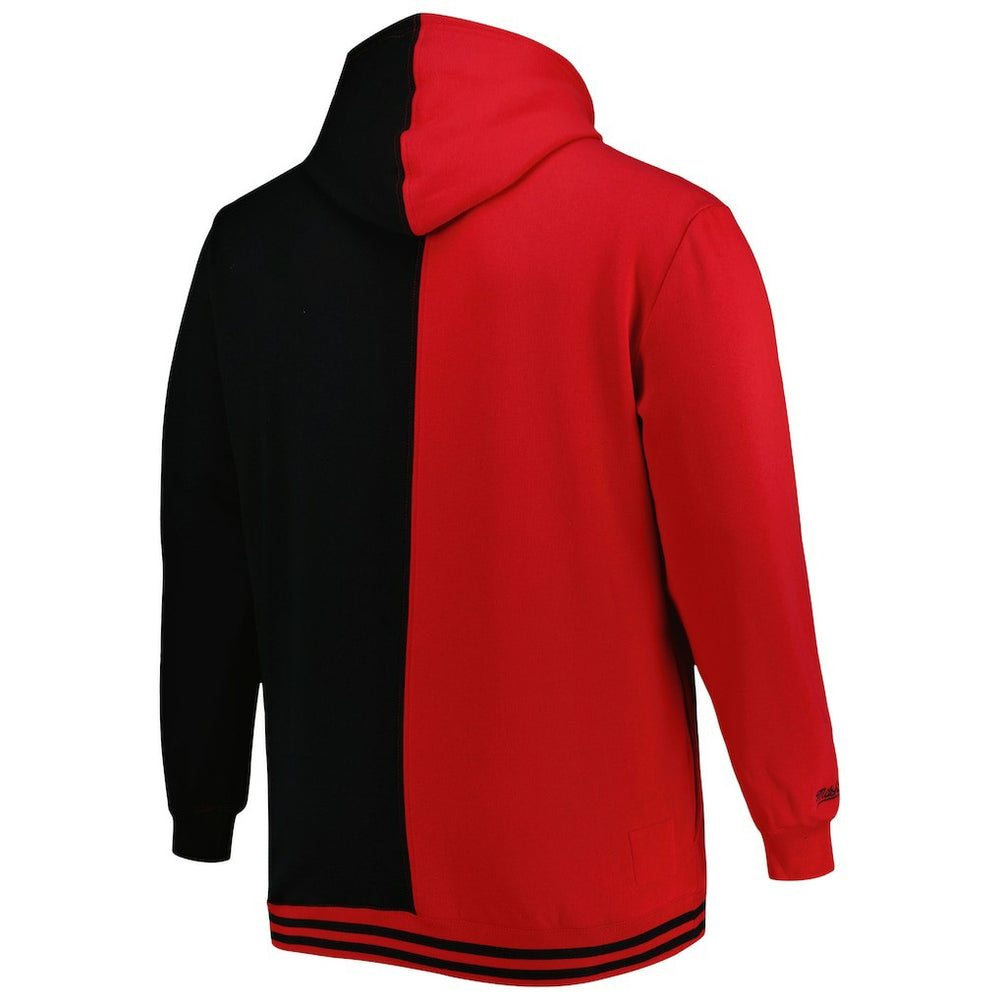Atlanta Hawks Hardwood Classics Big & Tall Hardwood Classics Split Pullover Hoodie Red/Black - Mitchell & Ness