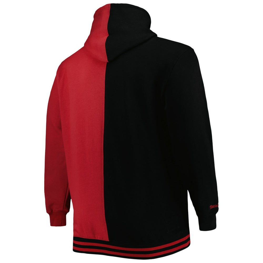 Miami Heat Hardwood Classics Big & Tall Hardwood Classics Split Pullover Hoodie Black/Red - Mitchell & Ness