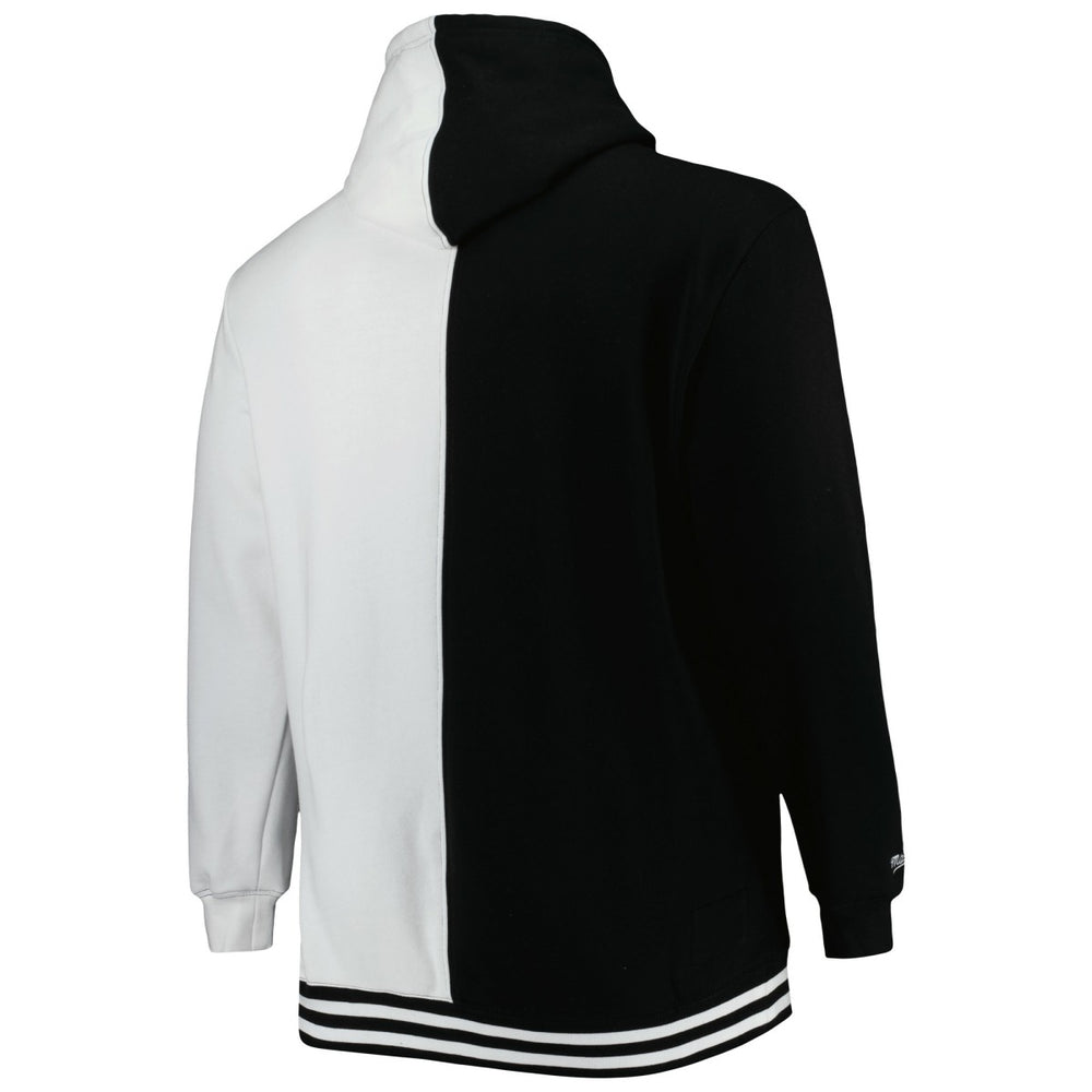 Orlando Magic Hardwood Classics Big & Tall Hardwood Classics Split Pullover Hoodie Black/White - Mitchell & Ness