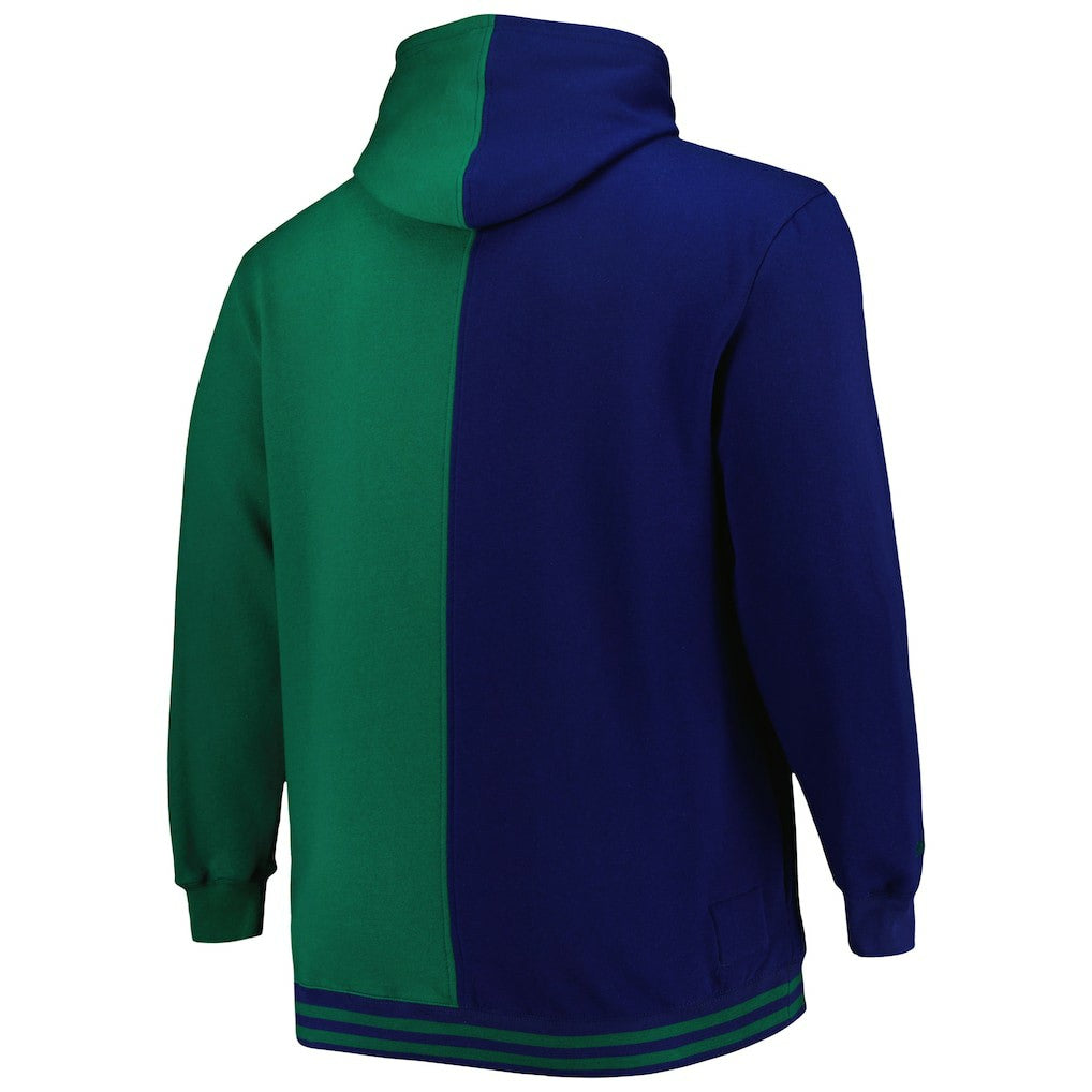Dallas Mavericks Hardwood Classics Big & Tall Hardwood Classics Split Pullover Hoodie Navy/Green - Mitchell & Ness