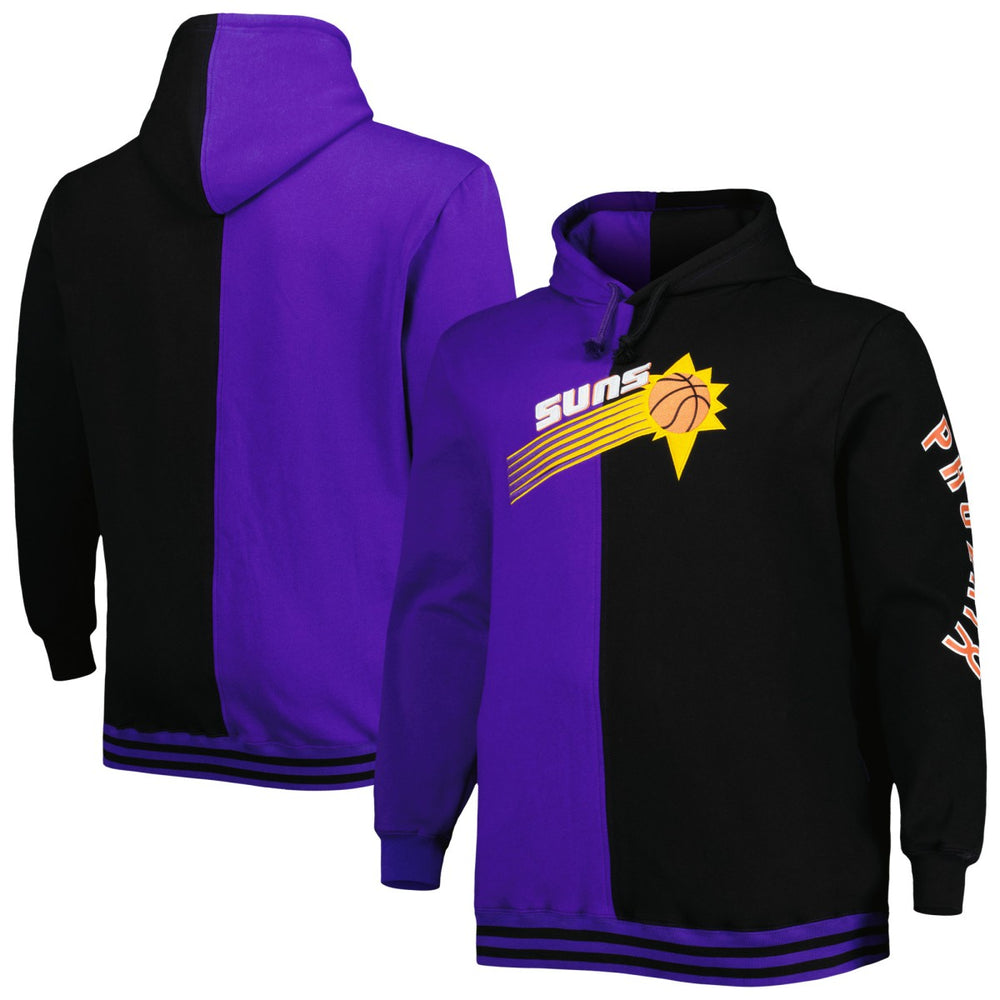 Phoenix Suns Big & Tall Hardwood Classics Split Pullover Hoodie Purple/Black - Mitchell & Ness