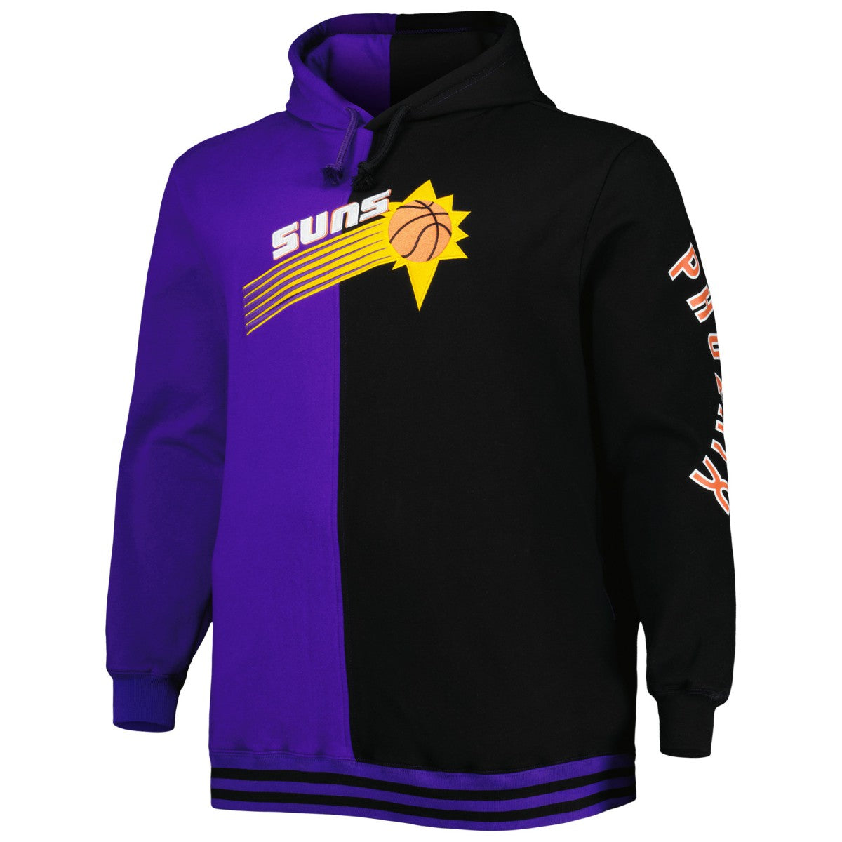 Phoenix Suns Big & Tall Hardwood Classics Split Pullover Hoodie Purple/Black - Mitchell & Ness