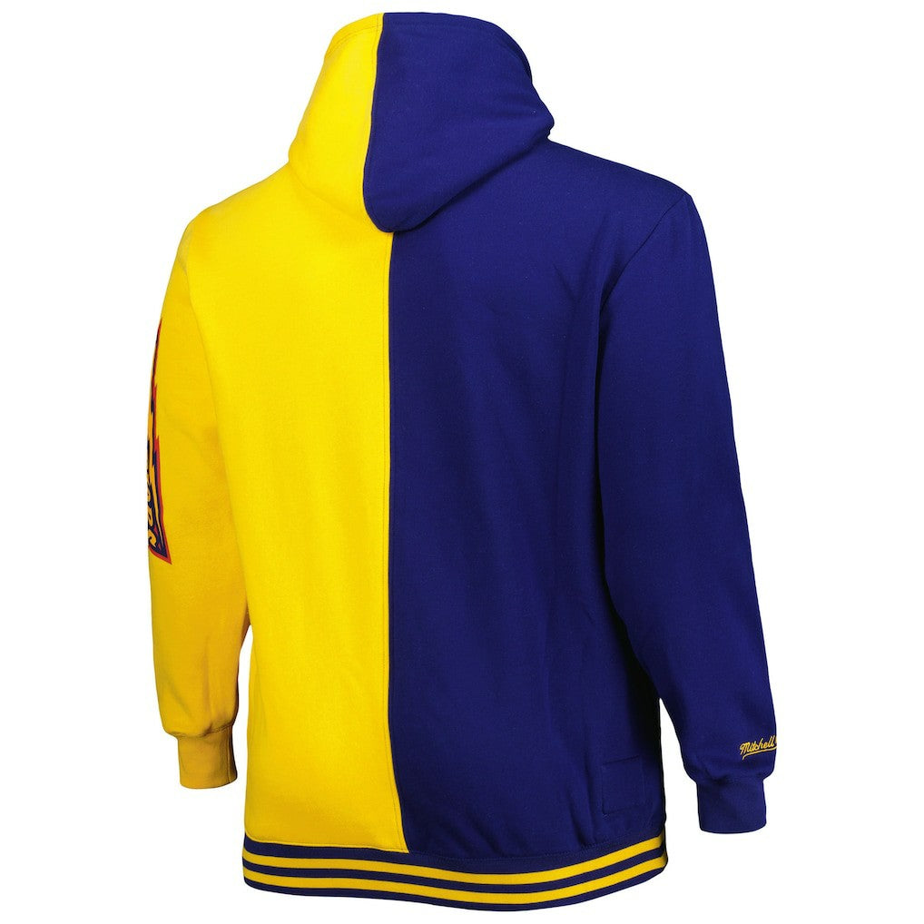 Golden State Warriors Big & Tall Hardwood Classics Split Pullover Hoodie Navy/Gold - Mitchell & Ness