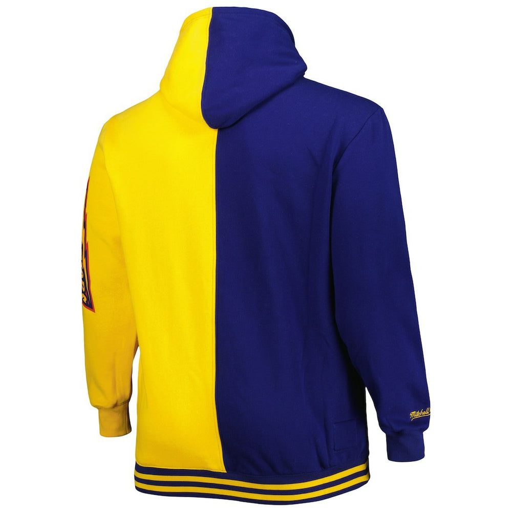 Golden State Warriors Big & Tall Hardwood Classics Split Pullover Hoodie Navy/Gold - Mitchell & Ness