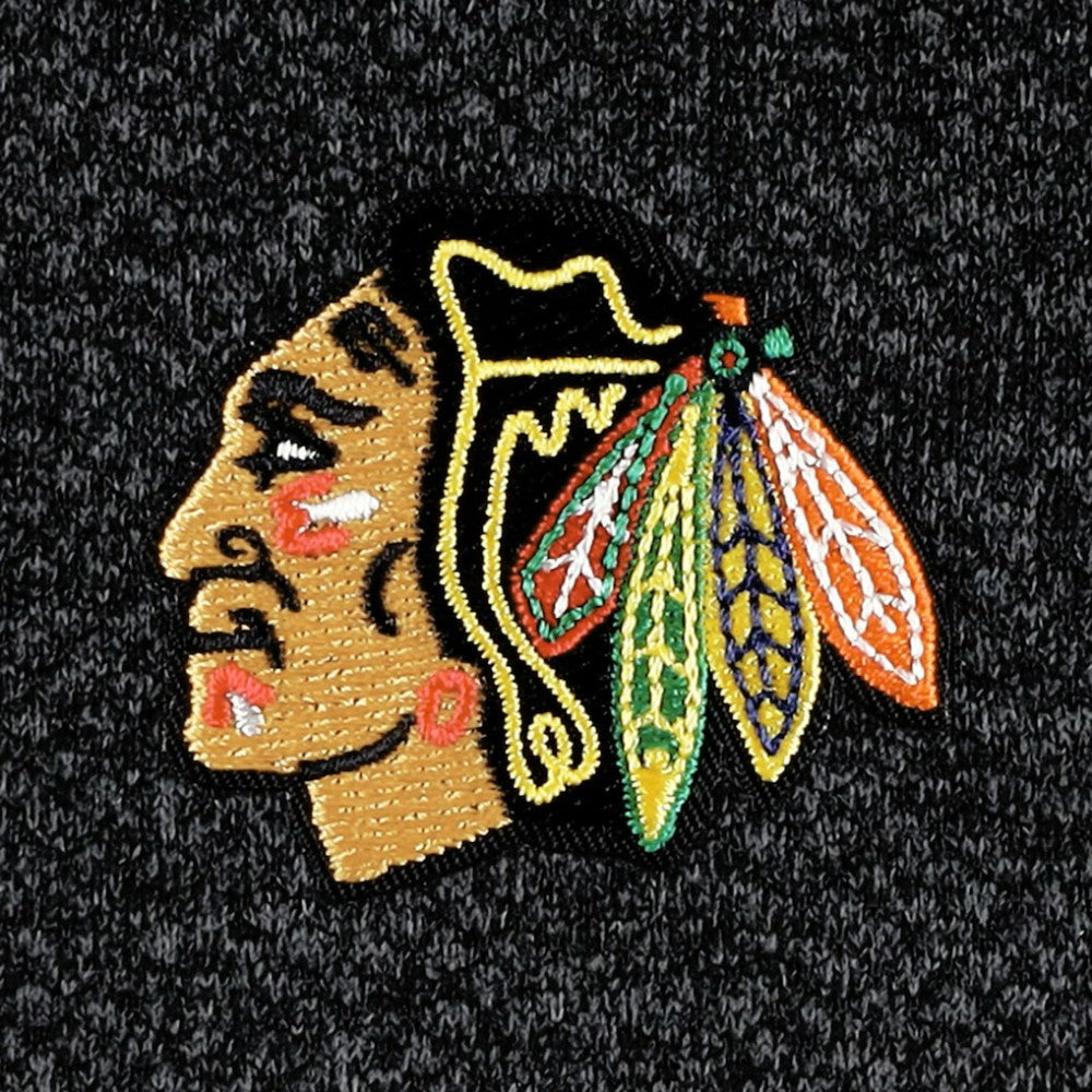 Chicago Blackhawks Antigua Course Quarter-Zip Jacket - Heathered Black | US 5138515