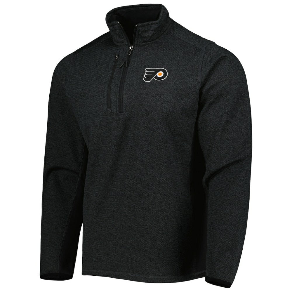 Philadelphia Flyers Antigua Course Quarter-Zip Jacket - Heathered Black | US 5138520